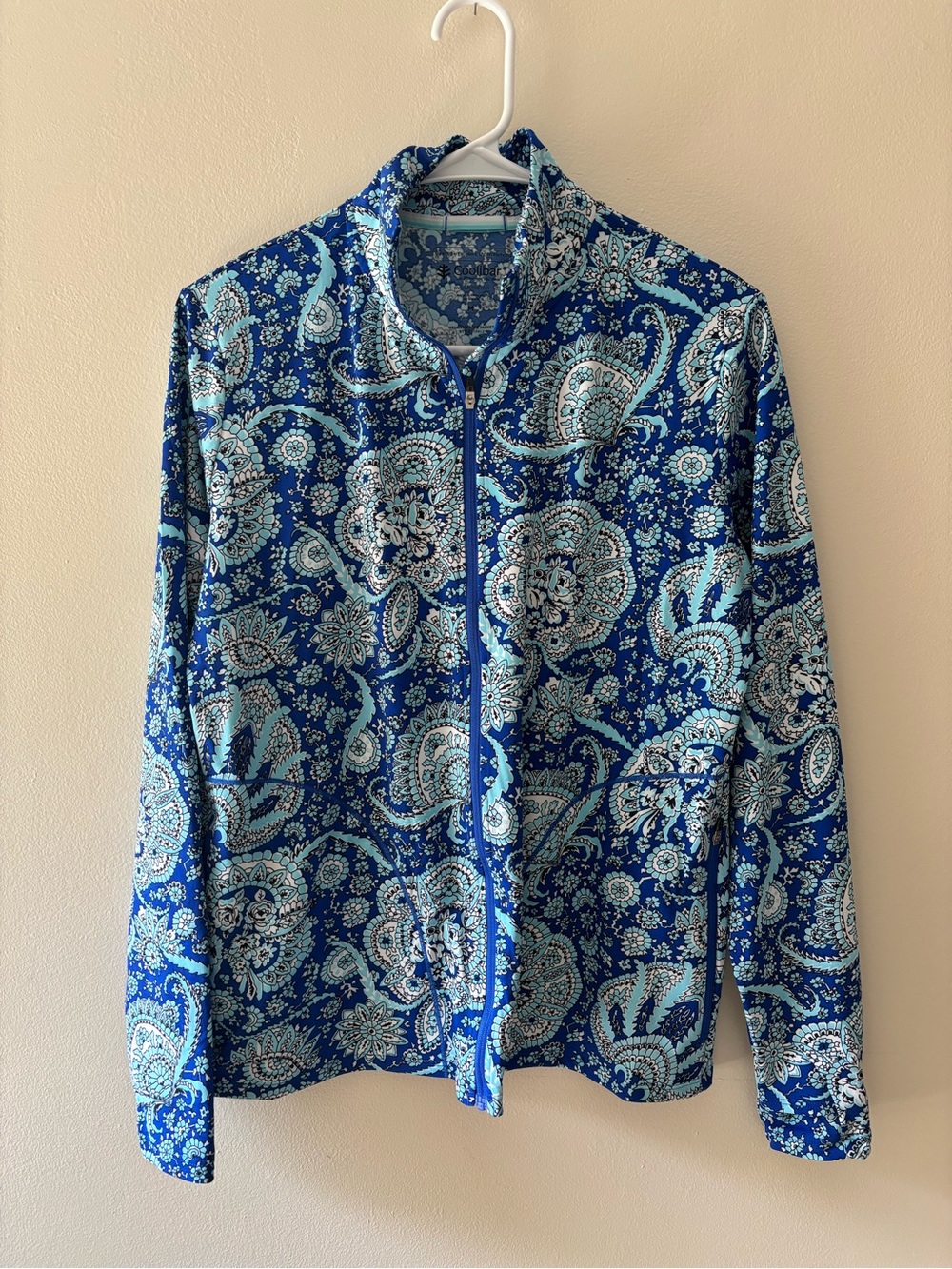Collibar Blue Paisley Zip-Front UPF 50+ Shirt Jacket m